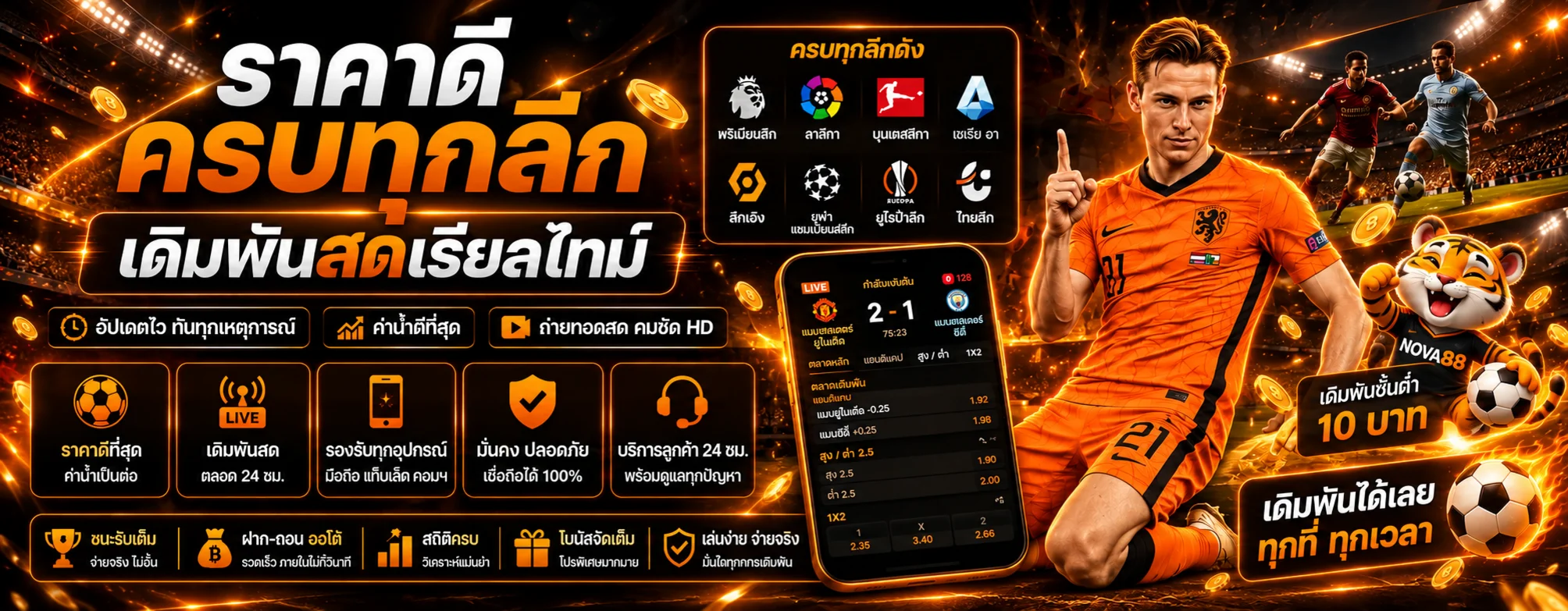 แบนเนอร์ NOVA88 พนันกีฬาและผลบอลสด